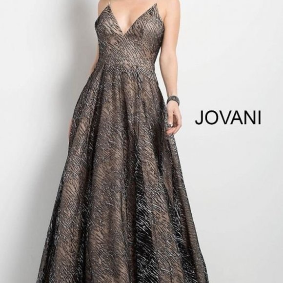 Jovani Dresses & Skirts - Jovani Silver Glittery A-Line Prom Dress